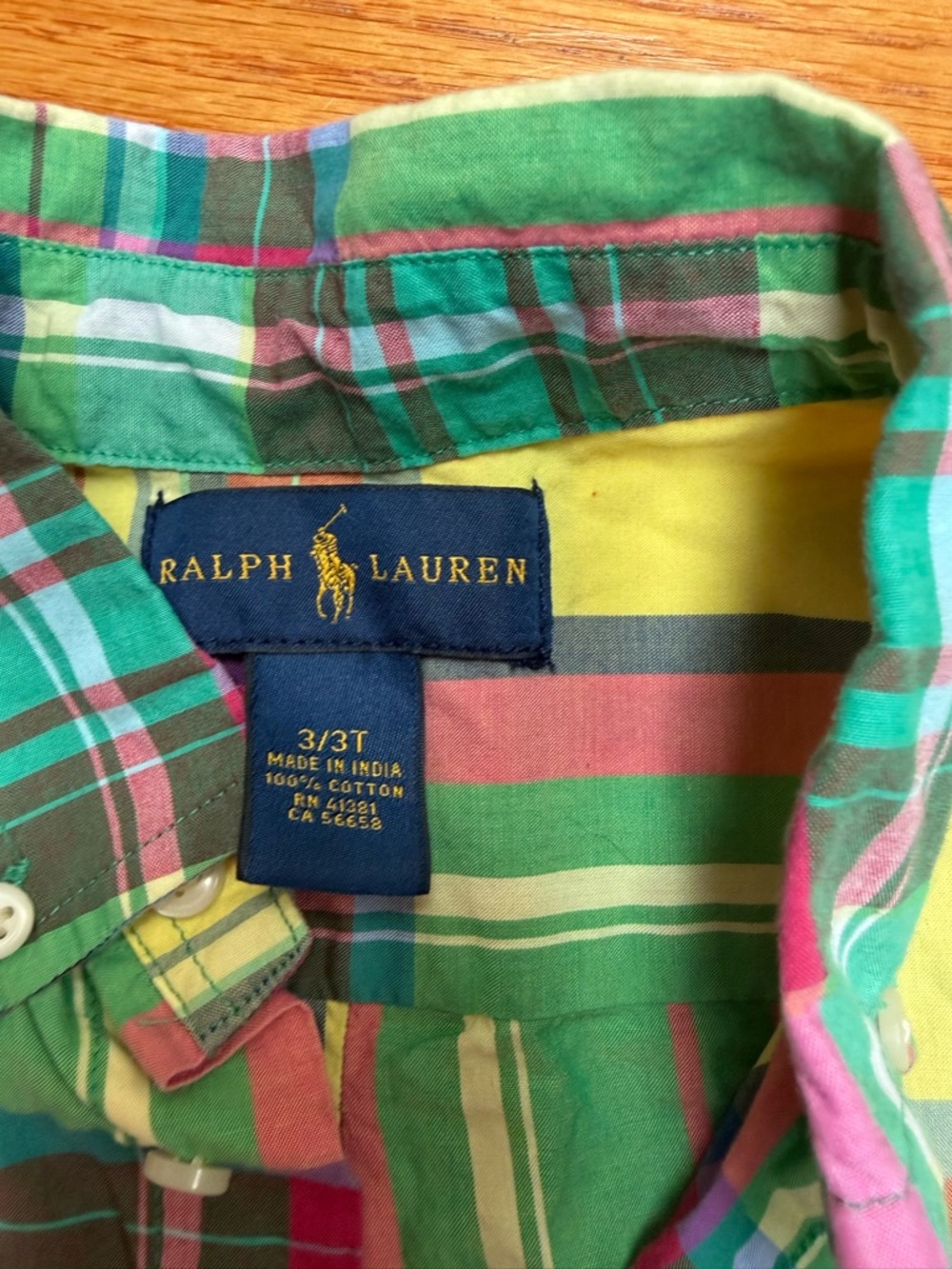 🙂Ralph Lauren Kids Multicolor Plaid Button-Down Shirt - Green Blue Yellow Red - Picture 2 of 5